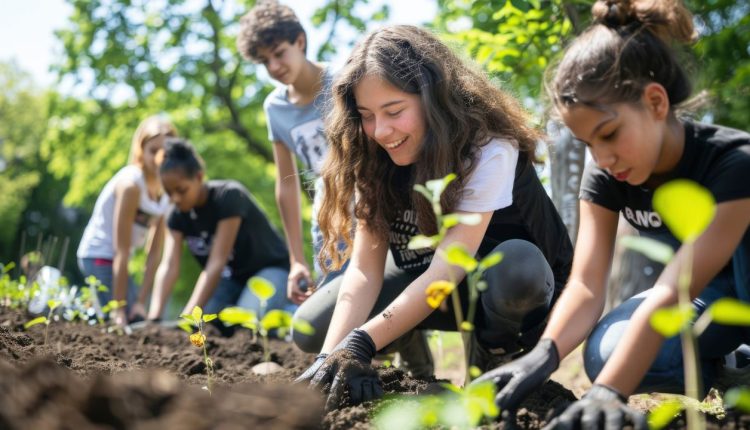 Imagem gerada por IA sobre voluntariado ambiental