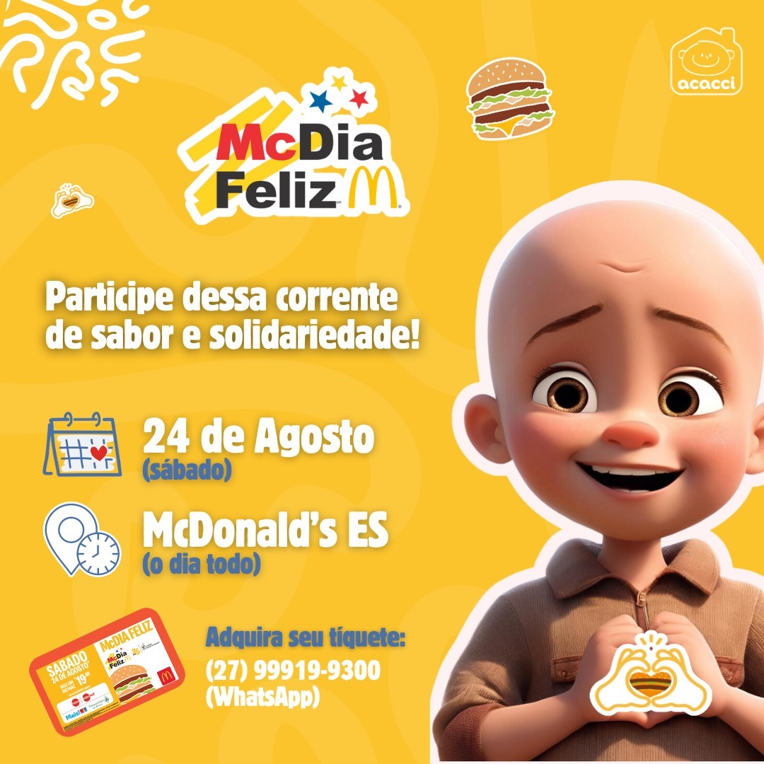 McDia Feliz, em Vitória, terá ações para crianças e até doação de sangue